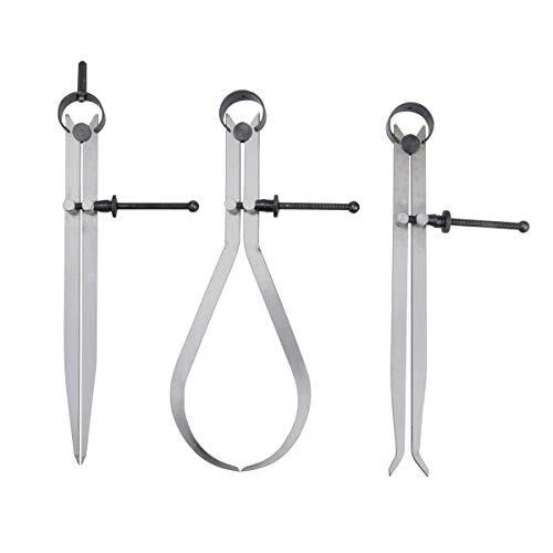 Spring Inside Outside Divider Caliper Set Measures 8 inch Machinist Tools 3-Pack