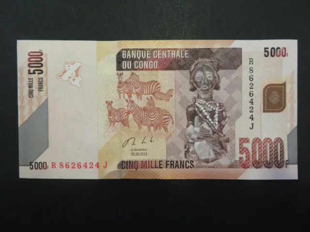 Kongo Dem. Republik Banknote 5.000 Francs 2013 kassenfrisch (UNC)