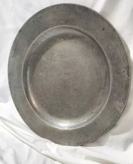 Antique Pewter Platter Substantial XL Beautiful Platter Fantastic Hallmarks - AF 2