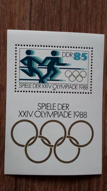 alter DDR Briefmarken/Gedenkblock "14. Olympiade 1988" von 1988 ! postfrisch !