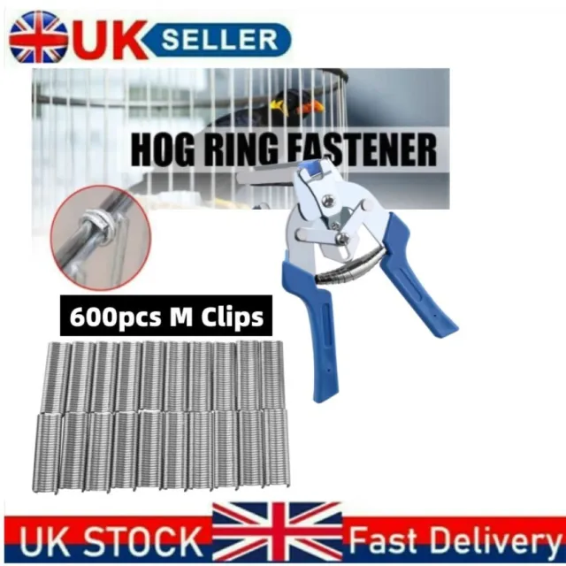 Hog Ring Cage Plier 600x M Clips Jaws Tool Staples Chicken Mesh Wire Cage kits