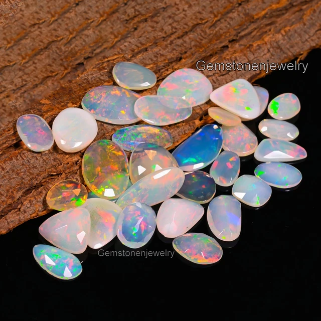 Natural Ethiopian Welo Opal - 4.5mm Round Faceted Loose Gemstone, Multi Fire, 0.24ct