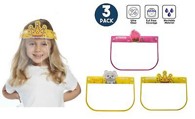 Kids Face Shield Safety Cover Guard Reusable Full Protection Visor 3 Pack