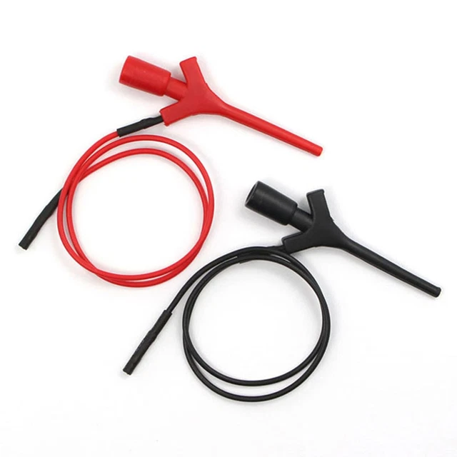 Clip de test crochet Jack Socket -50°C ~ 102°C 3A max noir + rouge multimètre