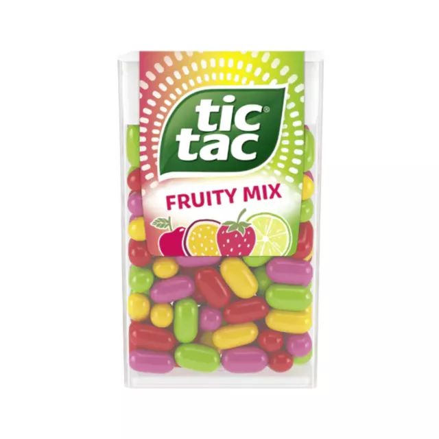 Tic Tac Fruity Mix Cherry Passion Fruit Lemons Limes Strawberry Mint 49g