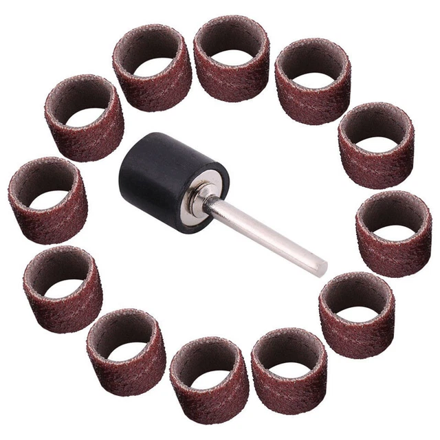 100 Pièces 600 Gravier Tambour de Ponçage Rabat Manches & 3.15mm Mandrins