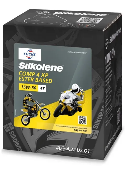 Silkolene Comp 4 15w50 Semi Synthetic Motorcycle Engine Oil 4 Litre Cube 15/50