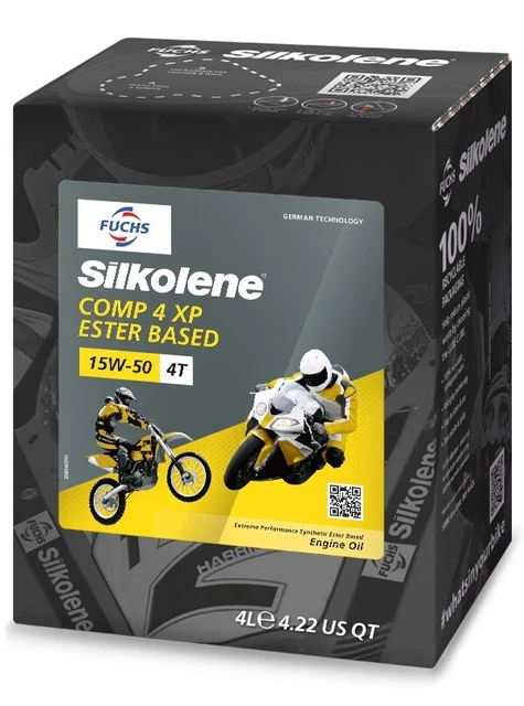 Silkolene Comp 4 15w50 Semi Synthetic Motorcycle Engine Oil 4 Litre Cube 15/50