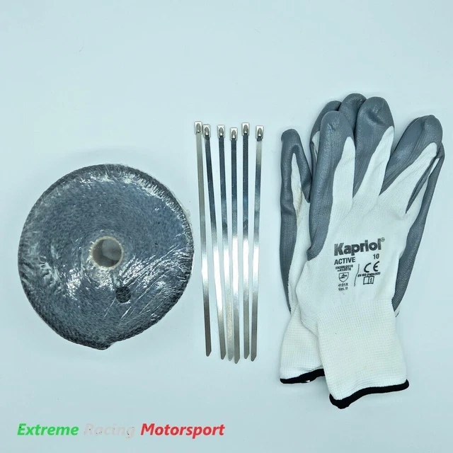 10 MT Benda Termica GRIGIA collettori scarico auto moto+kit montaggio