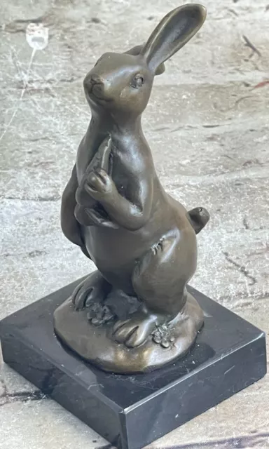 Vintage Bronze Metal Bunny Rabbit Abstract Modernism Sculpture Statue Artwork Sa