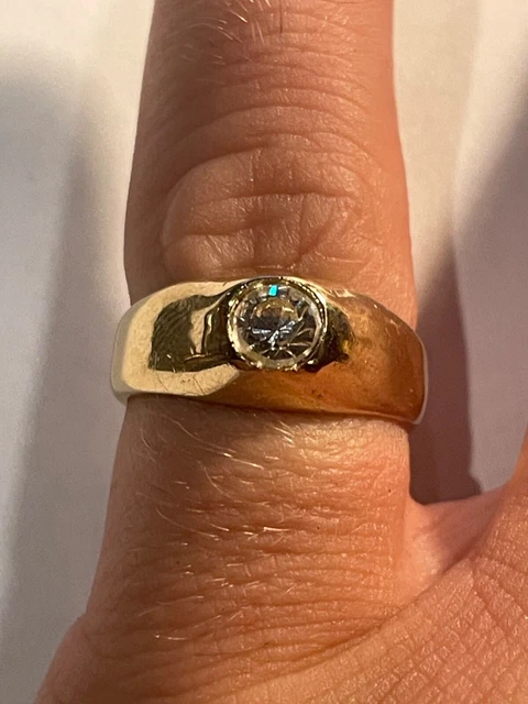Bague Fantaisie Plaquée Or Avec 2 Pierres Centrales - Taille 52 - Occasion
