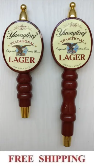 Yuengling Lager Beer 2 Vintage Bar Tap Handles Keg Marker Set New 11" & 7" Lot