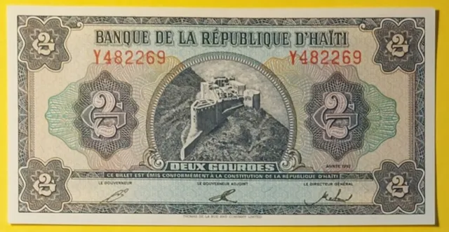 1992 Haiti 2 Courdes Banknote Uncirculated P260