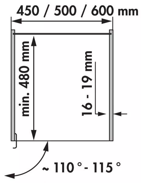 Marco de puerta VS TAL, extracto de armario alto, para cuerpo 500 mm, H 1700-1950 mm, para 5 2