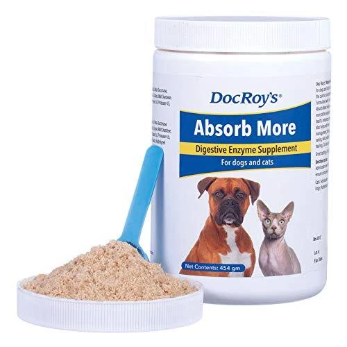 Doc Roy's Absorb More - Digestive Enzyme Supplement for Dogs & Cats - 454gm G...