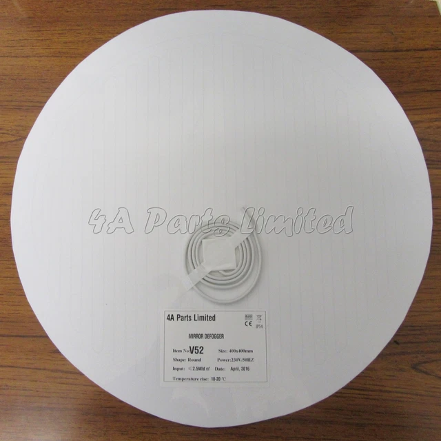 Miroir Salle de Bain Radiateur Désembuage/Anti-buée 230V Rond Forme Taille: Dia