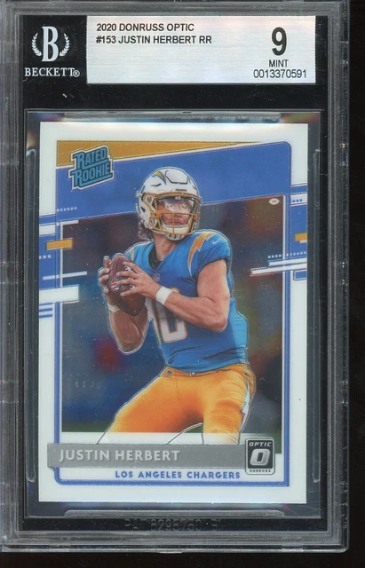 Justin Herbert Rated Rookie 2020 Panini Optic  #153 BGS 9