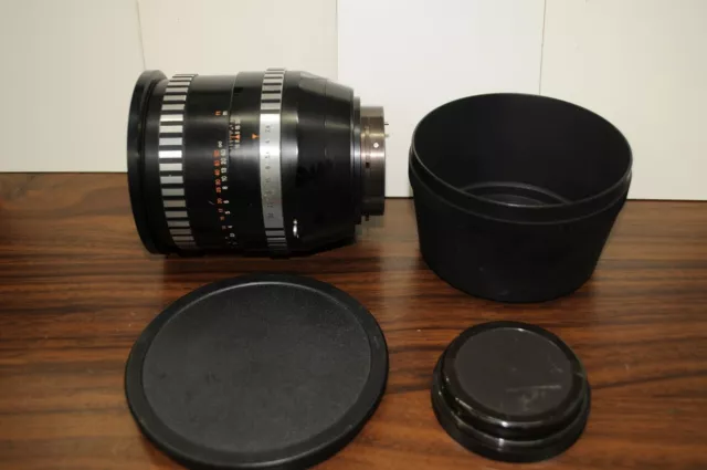 Carl Zeiss Jena Sonnar 180mm F/2.8 Black Lens [w/Hood & Caps] from Japan #811