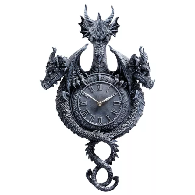 Design Toscano Past, Present, Future Sculptural Dragon Wall Clock