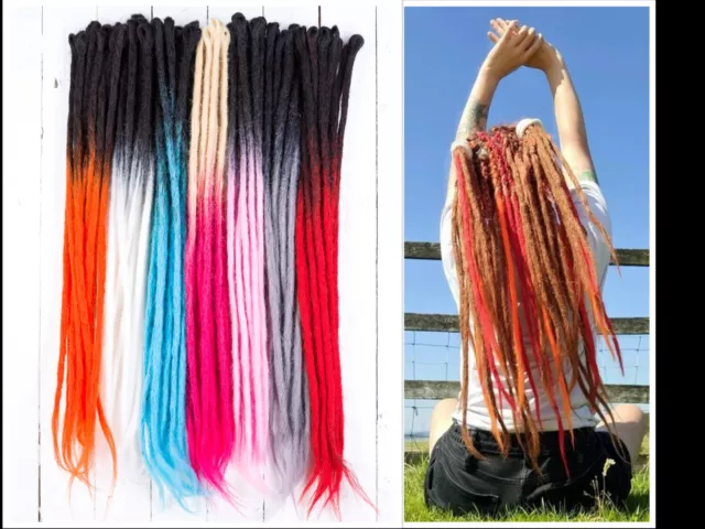 DreadLab - Single Ended Synthetic Dreadlocks Pack of 10 Crochet Ombre Extensions