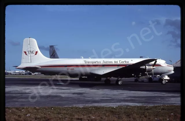 Transportes Aereos del Caribe Douglas DC-6B N26BA Feb87 Kodachrome Slide/Dia A13