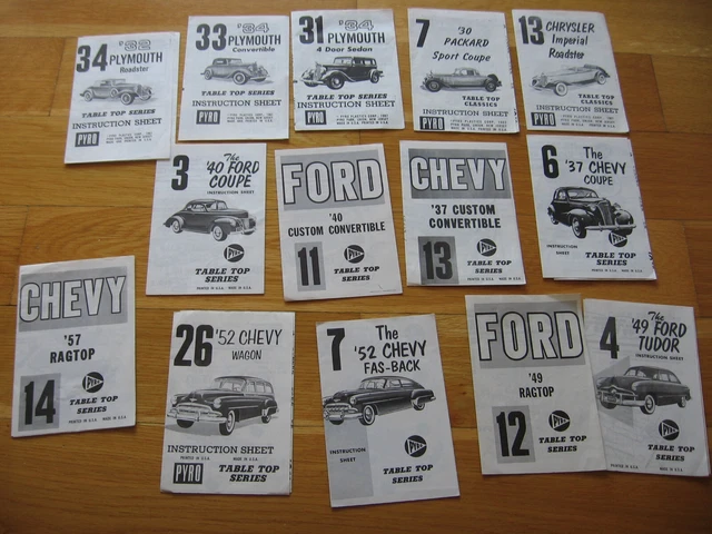 1:32 PYRO LIFE Like 14x Baupläne Chevy Plymouth Packard Chrysler Ford ...