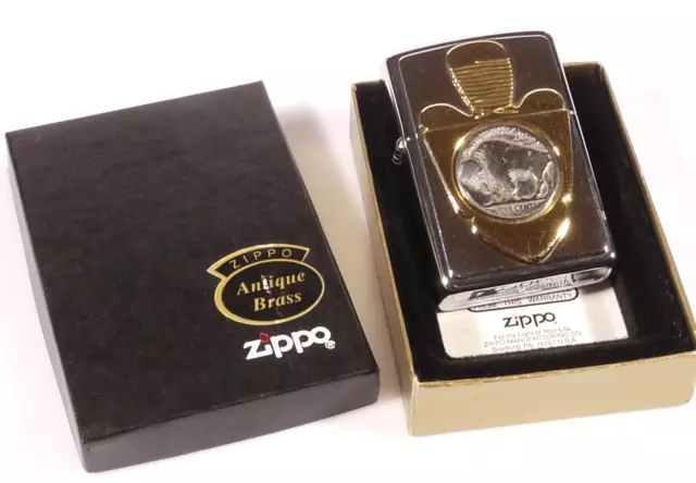 Prl) Zippo Five Cents Lighter Accendino Feuerzeug Encendedor Usa 5 Cents Buffalo