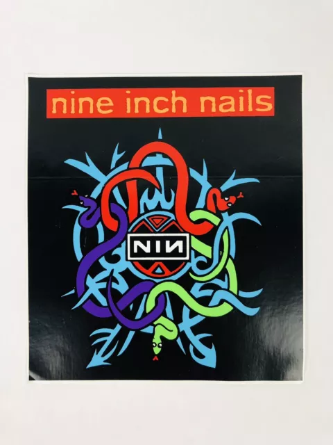 Nine Inch Nails NIN Snakes 1990s Decal Bumper Sticker Rare Vintage NOS 5"x5"