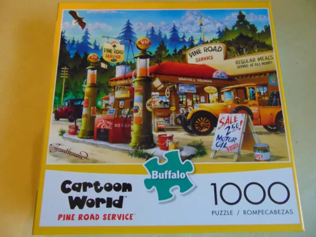 New Buffalo Puzzle Cartoon World PINE ROAD SERVICE 1000 Piece Puzzle #11525