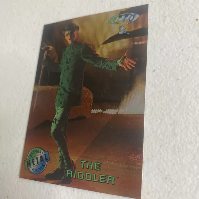 Batman Forever 1995 fleer Metal Movie preview Card 3 Jim Carrey Riddler 2