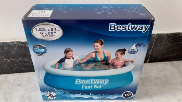 Bestway 57392-4 Piscina Gonfiabile Fast Set™ Rotonda Da 1.83M X 51Cm