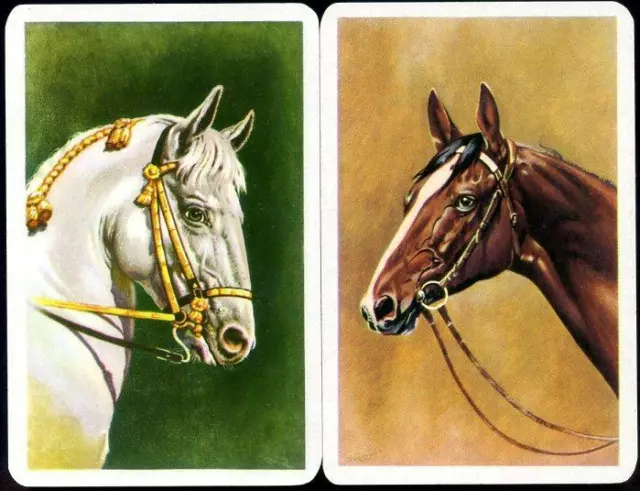 Vintage Horses  Green And Gold Swap Cards   Pair Brand New Condition