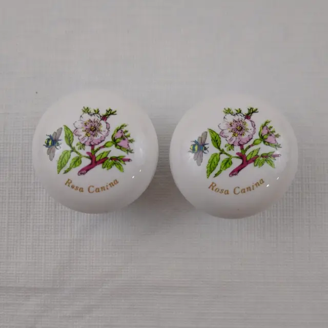 Portmeirion Botanic Garden Ceramic 1-1/2” Cabinet Drawer Knobs Hardware Lot of 2