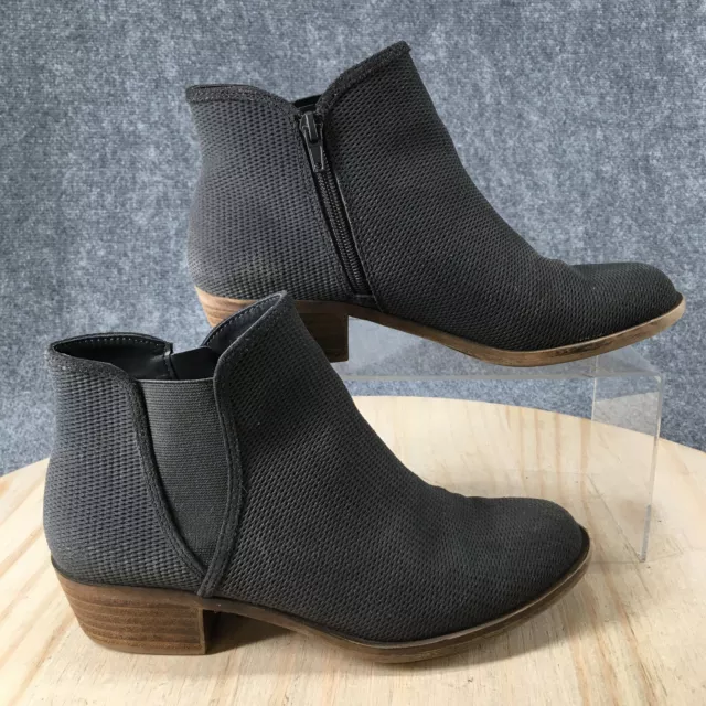 Kensie Boots Womens 7.5 M Gerona Ankle Booties Heels Zip KS193001 Gray Suede