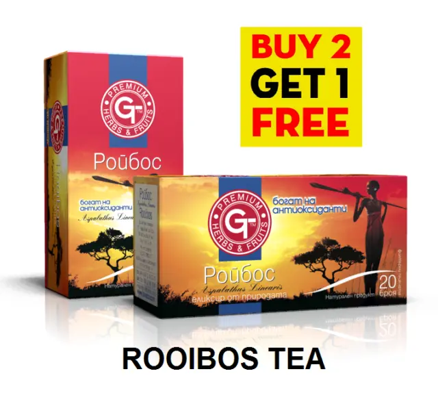 GT Herbal Tea Rooibos 20 bolsitas de té en caja Compre 2 y obtenga 1 gratis