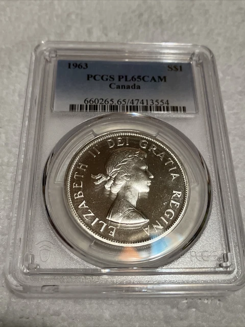 1963 PCGS PL65CAM Canada SILVER $1-COIN KM#54 Very Nice Original Coin