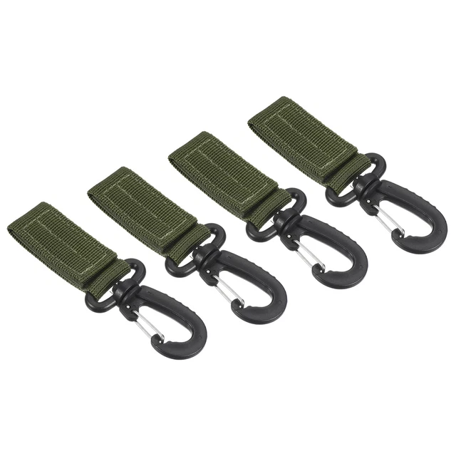 Cintura Agganci Cinturino 4pz Nylon Fettuccia Appendere Fibbia Portachiavi Verde