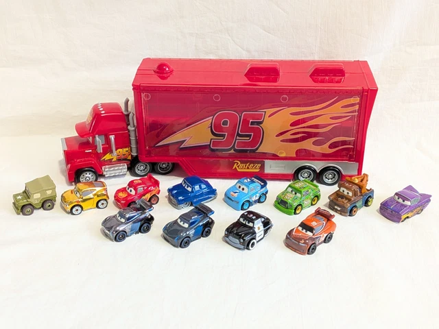 DISNEY PIXAR CARS Minis Mack Truck + 12 Mini Racers £19.95 - PicClick UK