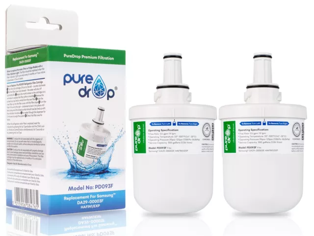 2 filtri acqua frigorifero PureDrop per Samsung DA29-00003F HAFIN1/EXP Aqua-Pure Plus
