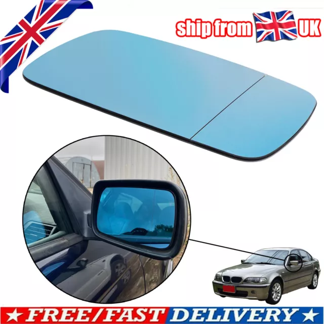 Right Driver side For BMW 3 Series E46 97-05 E39 Convex Blue wing mirror glass