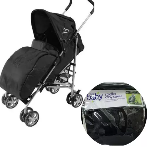 Pram Cosy Stroller Cover Black Footmuff Toes Buggy Pushchair Warmer Accessories