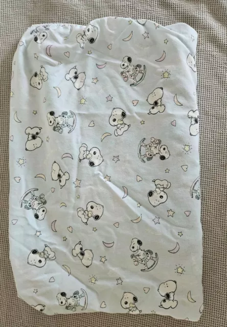 Vintage Lambs & Ivy Baby Snoopy on rocking horse Fitted Crib Sheets