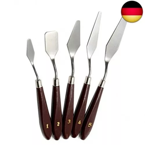 5 Stück Spachteln, Edelstahl Ölmalerei Malmesser Palette Messer Farbspachtel M