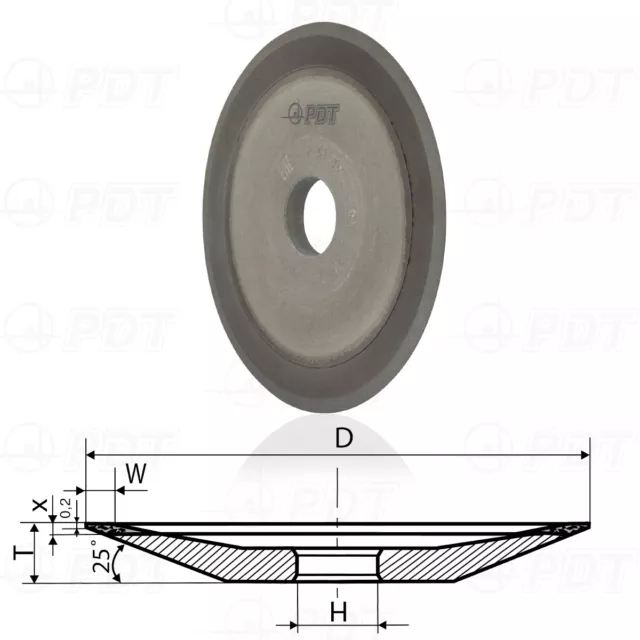 CBN-Schleifscheibe  aus Borazon   12R4   D-50 bis 150 mm Tellerform