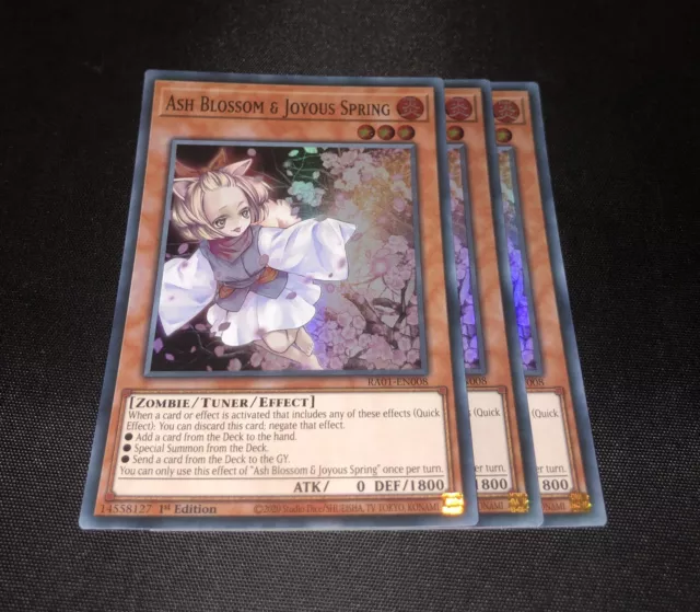 Ash Blossom & Joyous Sping x 3 - Spielset - RA01-EN008 - 1. Auflage - Super - Yugioh