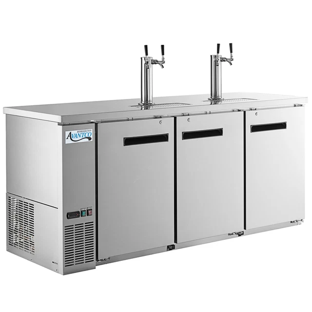Kegerator / Beer Dispenser with 2 Double Tap Towers - (4) 1/2 Keg Capacity