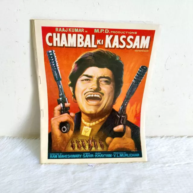 1980 Vintage Raj Kumar Moushumi Shatrughan Chambal Ki Kasam Film Broschüren B15