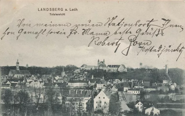 Stadtansicht auf Landsberg am Lech Bayern Postkarte AK 1906