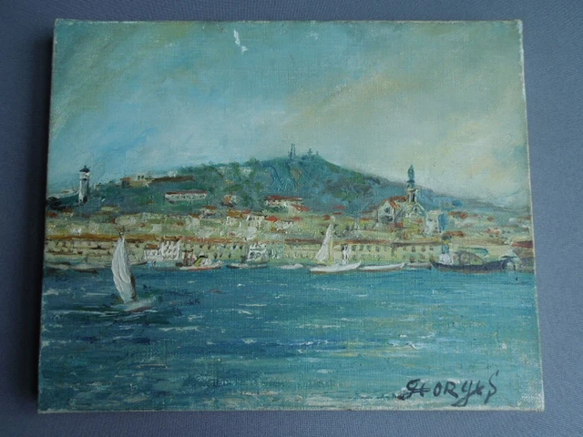 Petit Tableau Signé Corneille – Peinture Sur Toile – Format 30x35 Cm, Motif Toile