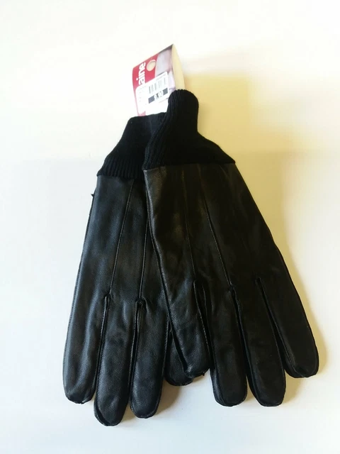 Gants Cuir Homme En Noir Taille 8,5  NEUFS